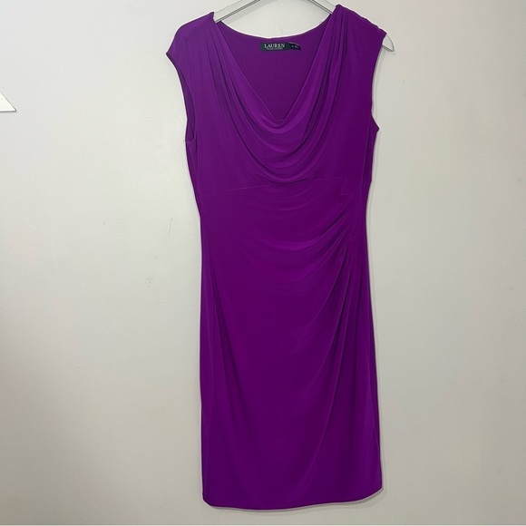 Ralph Lauren purple bodycon jersey knit dress business casual everyday normcore - Picture 6 of 11